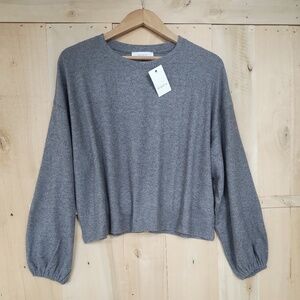 New Elodie Charcoal Gray Sweater Knit Light Weight Sweater